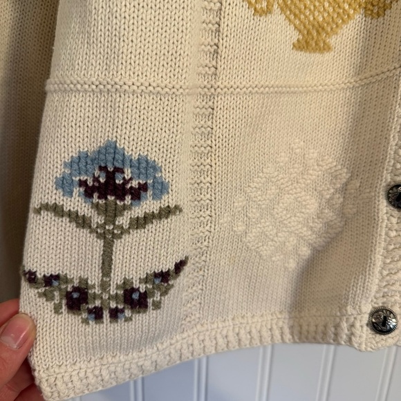 Vintage Alfred Dunner Womens Cream Embroidered Button Cardigan Size Petite Small - Picture 5 of 16